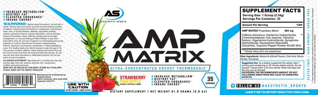 AMP Matrix — Label Design by Sports Nutrition Labels