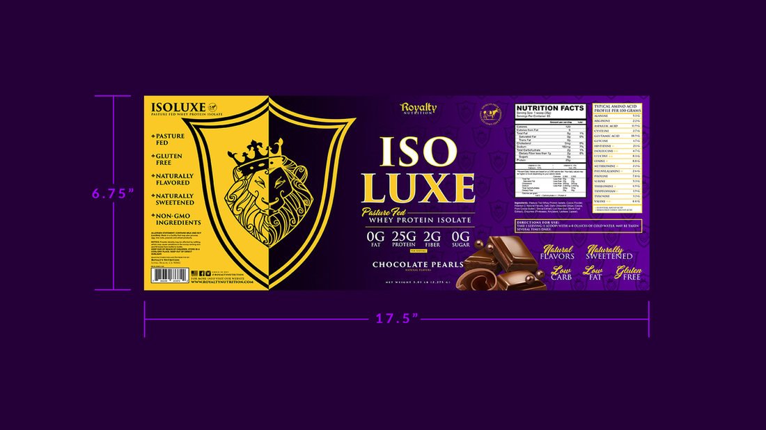 IsoLuxe by Royalty — Label Design by Sports Nutrition Labels